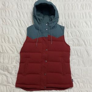 Patagonia women’s bivy vest - rare satiny mushroom print lining